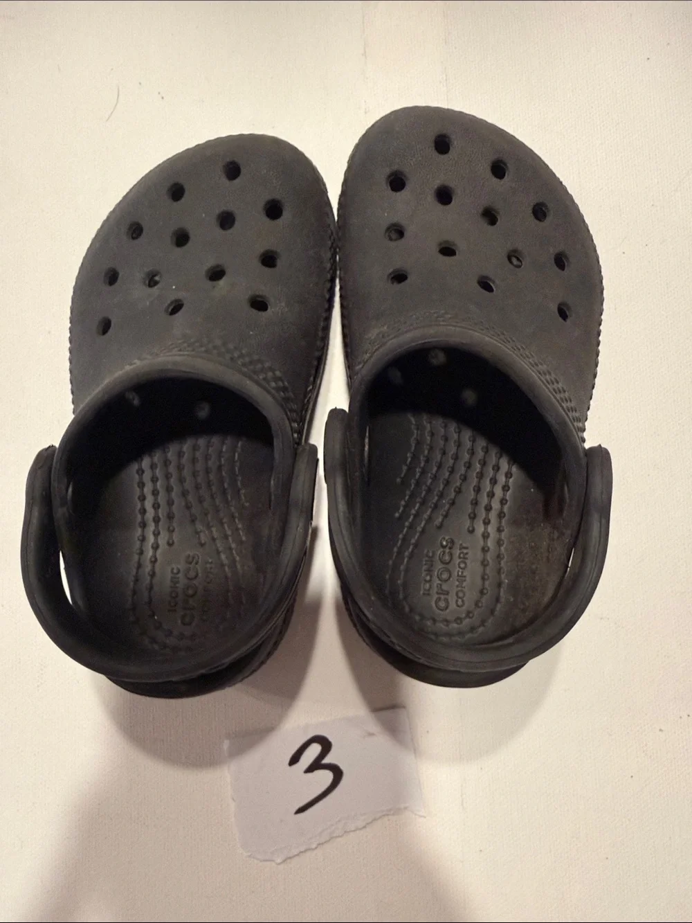 CROCS Kids Black Classic Clog with Heel Strap